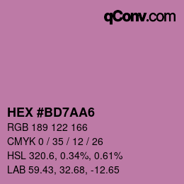 Color code: HEX #BD7AA6 | qconv.com