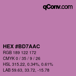 Color code: HEX #BD7AAC | qconv.com