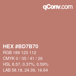 Color code: HEX #BD7B70 | qconv.com