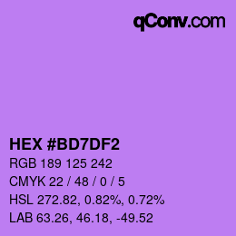 Color code: HEX #BD7DF2 | qconv.com