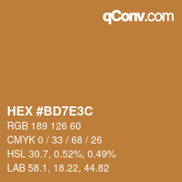 カラーコード: HEX #BD7E3C | qconv.com