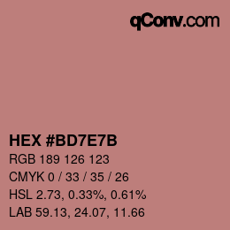 Color code: HEX #BD7E7B | qconv.com