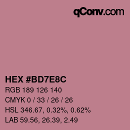 Color code: HEX #BD7E8C | qconv.com