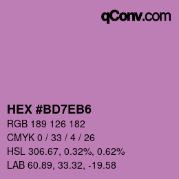 Color code: HEX #BD7EB6 | qconv.com