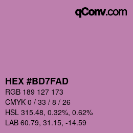 Color code: HEX #BD7FAD | qconv.com