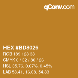 Color code: HEX #BD8026 | qconv.com
