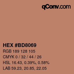 Color code: HEX #BD8069 | qconv.com
