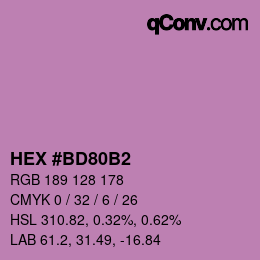 カラーコード: HEX #BD80B2 | qconv.com