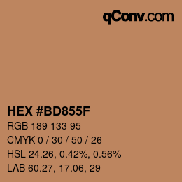 Color code: HEX #BD855F | qconv.com