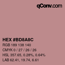 Color code: HEX #BD8A8C | qconv.com