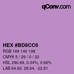 Color code: HEX #BD8CC6 | qconv.com