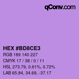 Color code: HEX #BD8CE3 | qconv.com