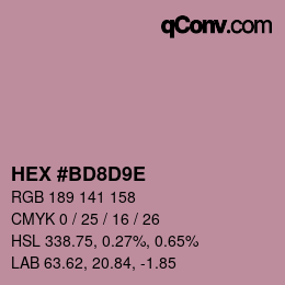 Color code: HEX #BD8D9E | qconv.com