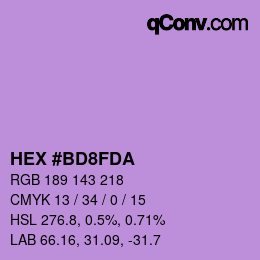 Color code: HEX #BD8FDA | qconv.com