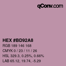 Color code: HEX #BD92A8 | qconv.com