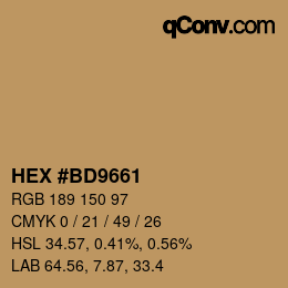 Color code: HEX #BD9661 | qconv.com