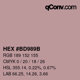 Color code: HEX #BD989B | qconv.com