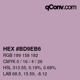 カラーコード: HEX #BD9EB6 | qconv.com