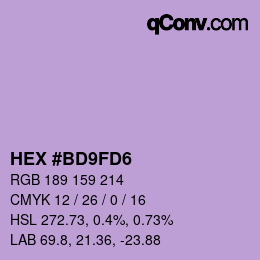 Color code: HEX #BD9FD6 | qconv.com