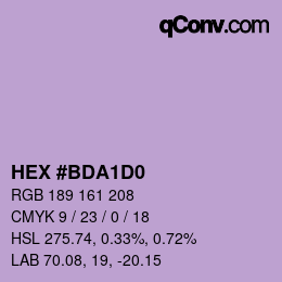 カラーコード: HEX #BDA1D0 | qconv.com
