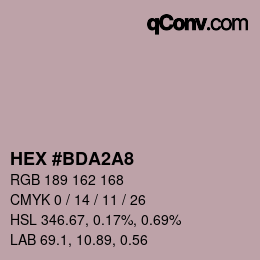 カラーコード: HEX #BDA2A8 | qconv.com