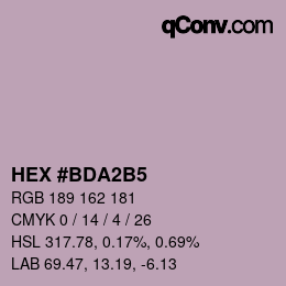 カラーコード: HEX #BDA2B5 | qconv.com