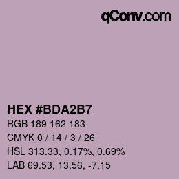 カラーコード: HEX #BDA2B7 | qconv.com