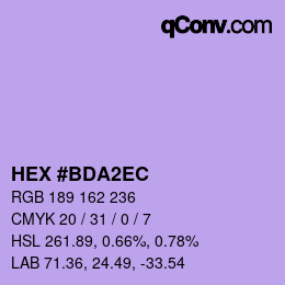 Color code: HEX #BDA2EC | qconv.com