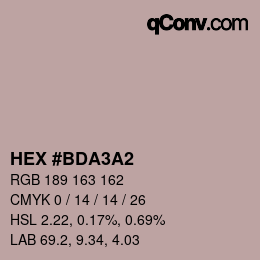 颜色代码: HEX #BDA3A2 | qconv.com