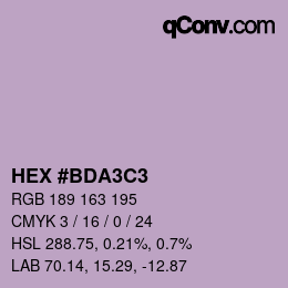 Color code: HEX #BDA3C3 | qconv.com