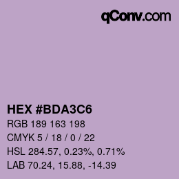 カラーコード: HEX #BDA3C6 | qconv.com