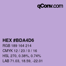 Color code: HEX #BDA4D6 | qconv.com