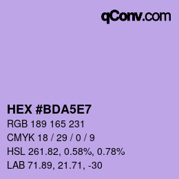 カラーコード: HEX #BDA5E7 | qconv.com