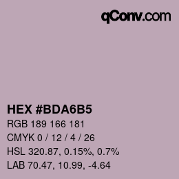 カラーコード: HEX #BDA6B5 | qconv.com