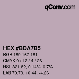 カラーコード: HEX #BDA7B5 | qconv.com