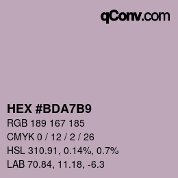 Color code: HEX #BDA7B9 | qconv.com