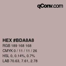 Color code: HEX #BDA8A8 | qconv.com