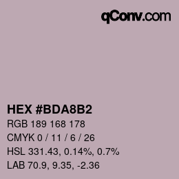 Color code: HEX #BDA8B2 | qconv.com