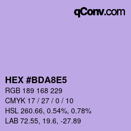 Código de color: HEX #BDA8E5 | qconv.com