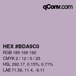 カラーコード: HEX #BDA9C0 | qconv.com
