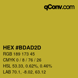 Color code: HEX #BDAD2D | qconv.com