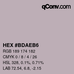 Color code: HEX #BDAEB6 | qconv.com