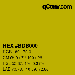 Código de color: HEX #BDB000 | qconv.com