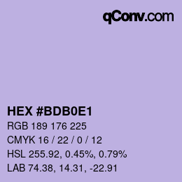 カラーコード: HEX #BDB0E1 | qconv.com