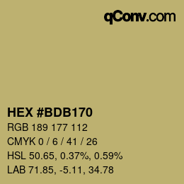 Color code: HEX #BDB170 | qconv.com