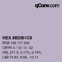 カラーコード: HEX #BDB1C8 | qconv.com