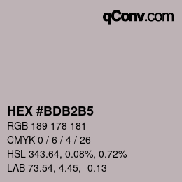 Color code: HEX #BDB2B5 | qconv.com