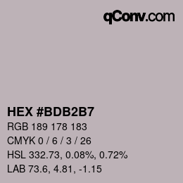 カラーコード: HEX #BDB2B7 | qconv.com