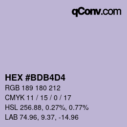 Color code: HEX #BDB4D4 | qconv.com