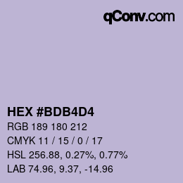 Código de color: HEX #BDB4D4 | qconv.com